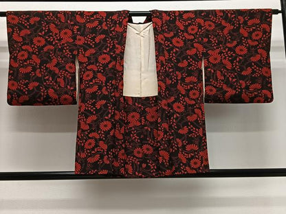 平和屋着物＃羽織　横段文　正絹　逸品　CABG3835ua