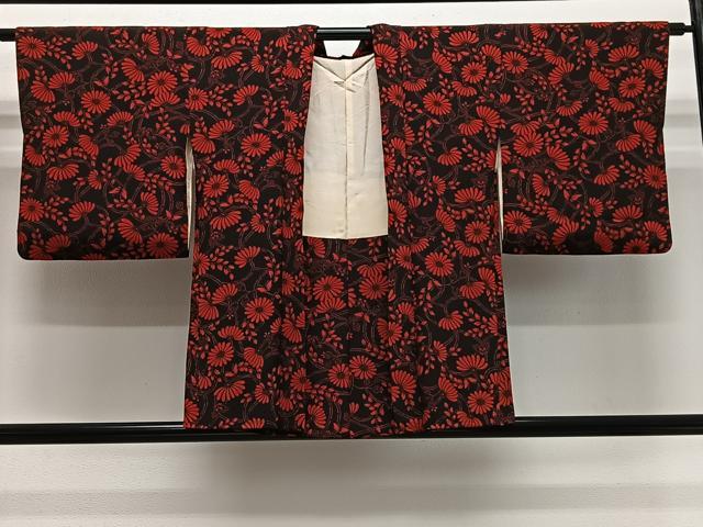 平和屋着物＃羽織　横段文　正絹　逸品　CABG3835ua