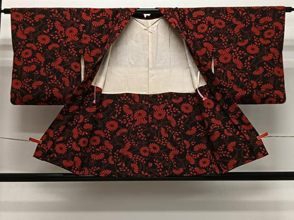 平和屋着物＃羽織　横段文　正絹　逸品　CABG3835ua