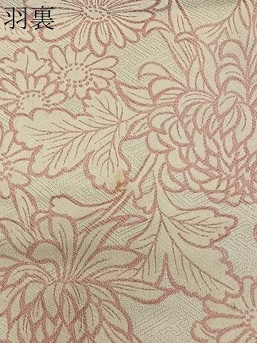 平和屋着物＃羽織　寿光織　流水花文　黒地　金糸　正絹　逸品　CABG3836ua
