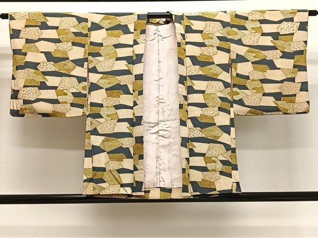 平和屋着物＃羽織　切嵌花文　正絹　逸品　CABG3842ua