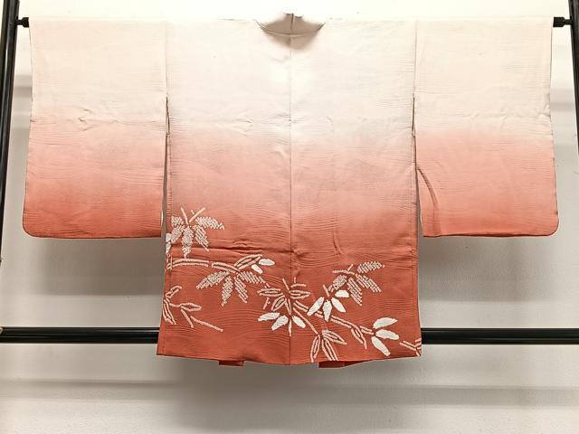 平和屋着物＃羽織　絞り　笹竹文　暈し染め　正絹　逸品　CABG3843ua