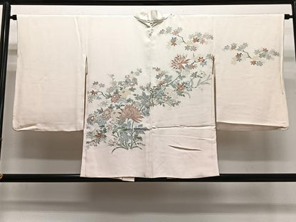 平和屋着物＃羽織　寿光織　草花文　金糸　正絹　逸品　CABG3844ua