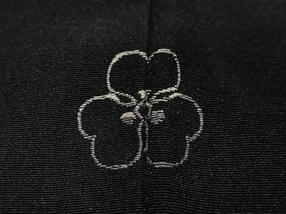 平和屋着物＃羽織　寿光織　花丸文　黒地　正絹　逸品　未使用　CABG3845ua