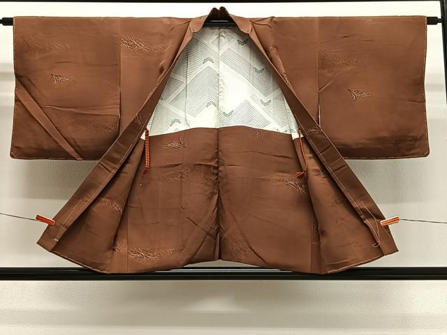 平和屋着物＃羽織　地紋起こし　枝葉文　正絹　逸品　未使用　CABG3847ua
