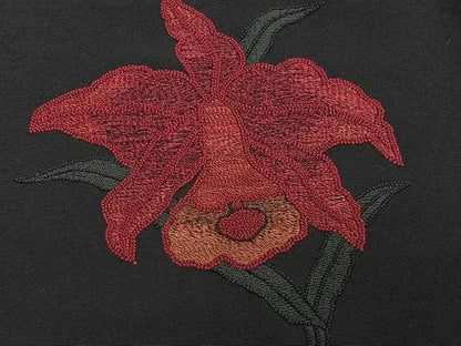 平和屋着物＃中国三大刺繍　相良刺繍　総刺繍　羽織　舞花文　黒地　正絹　逸品　CABG3849ua