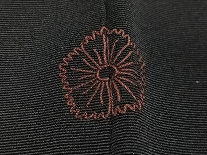 平和屋着物＃中国三大刺繍　相良刺繍　総刺繍　羽織　舞花文　黒地　正絹　逸品　CABG3849ua