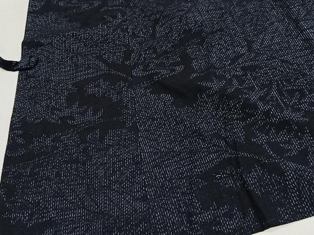 平和屋着物＃道中着　結城紬　流水花文　正絹　逸品　CABG3851ua