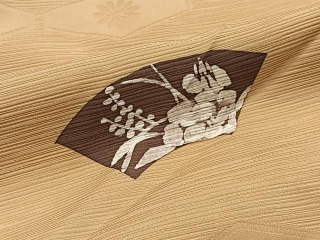 平和屋着物＃羽織　ろうけつ染　地紙花文　正絹　逸品　CABG3860ua