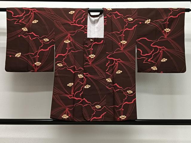 平和屋着物＃道行コート　舞花文　正絹　逸品　CABG3865ua