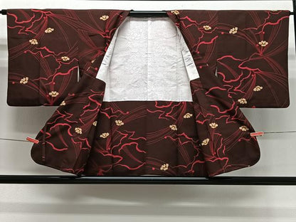 平和屋着物＃道行コート　舞花文　正絹　逸品　CABG3865ua