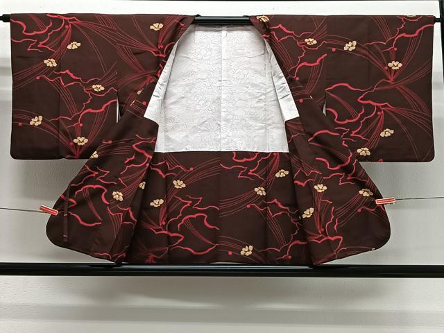 平和屋着物＃道行コート　舞花文　正絹　逸品　CABG3865ua