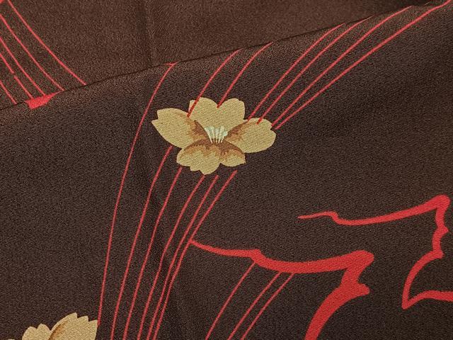 平和屋着物＃道行コート　舞花文　正絹　逸品　CABG3865ua