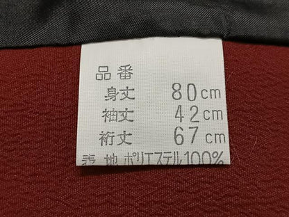 平和屋着物＃道中着　貝合せ文　黒地　洗える着物　CABG3866ua