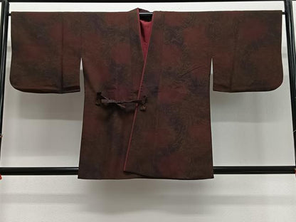 平和屋着物＃道中着　墨流し文様　洗える着物　CABG3867ua
