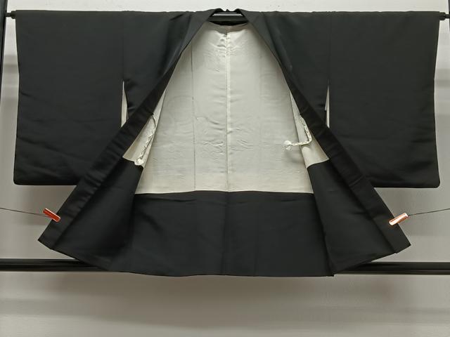 平和屋着物＃羽織　孔雀花文　黒地　金銀彩　正絹　逸品　CABG3873ua