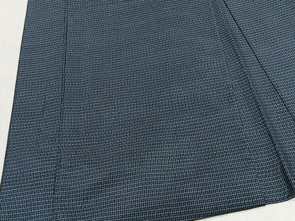 平和屋着物∞男性　長羽織　本場大島紬　格子　羽裏：虎　正絹　逸品　CABG3894ua