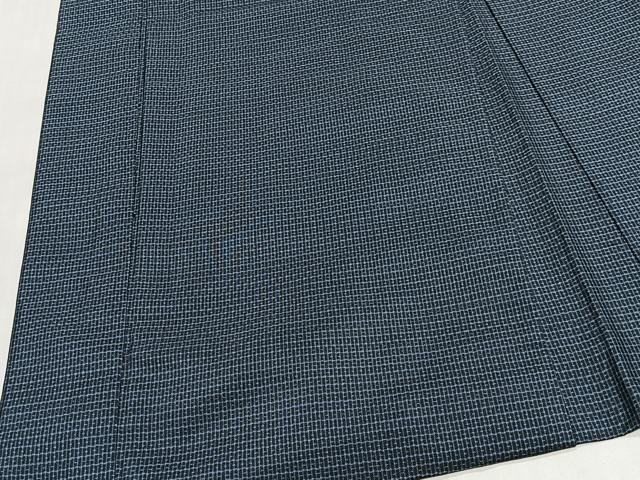 平和屋着物∞男性　長羽織　本場大島紬　格子　羽裏：虎　正絹　逸品　CABG3894ua