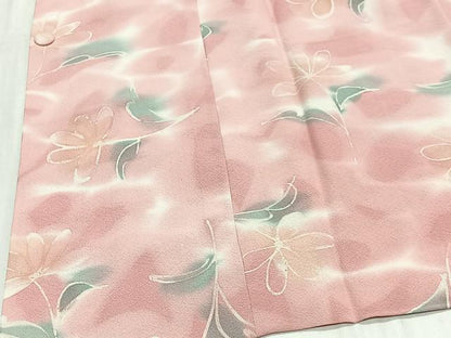 平和屋着物∞道行コート　草花文　暈し染め　正絹　逸品　CABG3895ua