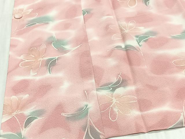 平和屋着物∞道行コート　草花文　暈し染め　正絹　逸品　CABG3895ua