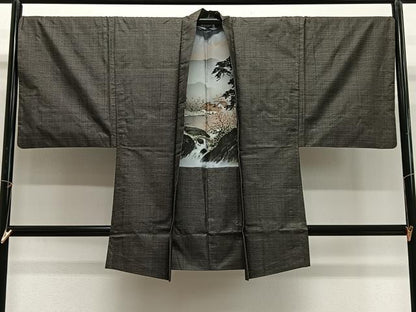平和屋着物∞男性　長羽織　本場大島紬　100亀甲　総詰め　正絹　逸品　CABG3896ua
