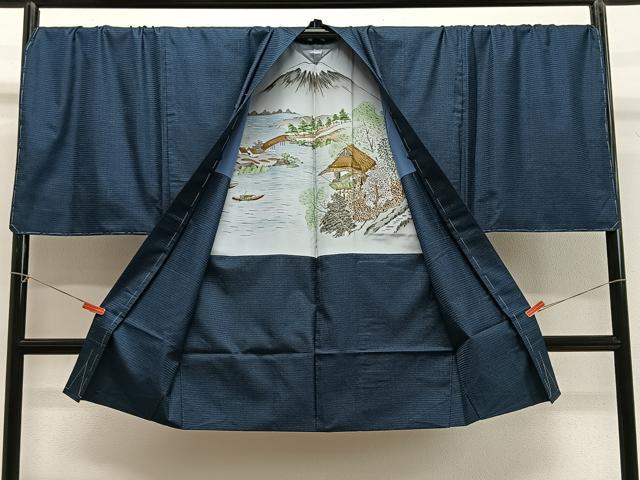 平和屋着物∞男性　長羽織　本場大島紬　100亀甲　総詰め　キングサイズ　正絹　逸品　未使用　CABG3898ua