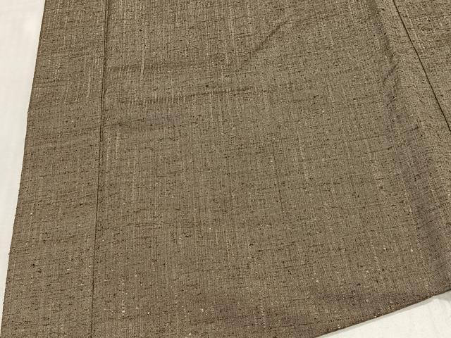 平和屋着物∞男性　長羽織　紬地　霞文　肥後煤竹色　キングサイズ　正絹　逸品　CABG3899ua