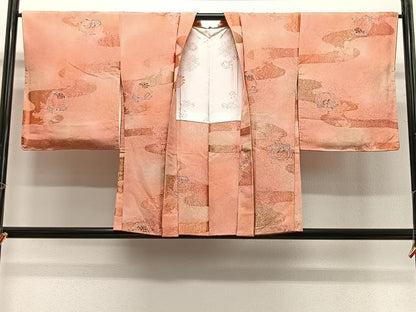 平和屋着物＃羽織 地紋起こし 仕覆花文 暈し染め 正絹 逸品 未使用 CABG3970ua