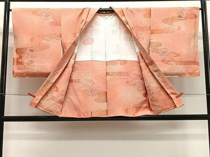 平和屋着物＃羽織 地紋起こし 仕覆花文 暈し染め 正絹 逸品 未使用 CABG3970ua