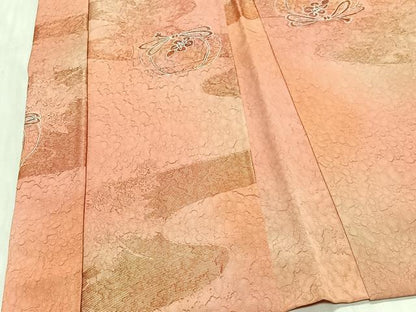 平和屋着物＃羽織 地紋起こし 仕覆花文 暈し染め 正絹 逸品 未使用 CABG3970ua