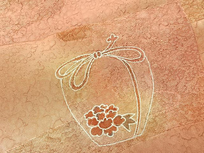 平和屋着物＃羽織 地紋起こし 仕覆花文 暈し染め 正絹 逸品 未使用 CABG3970ua
