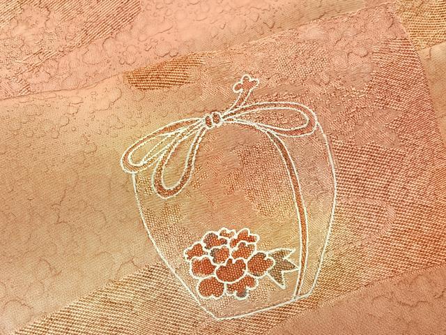 平和屋着物＃羽織 地紋起こし 仕覆花文 暈し染め 正絹 逸品 未使用 CABG3970ua