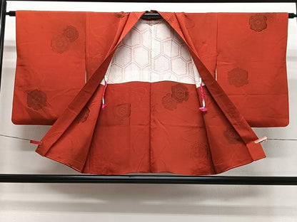 平和屋着物＃羽織 地紋起こし 鏡裏花文 正絹 逸品 CABG3974ua