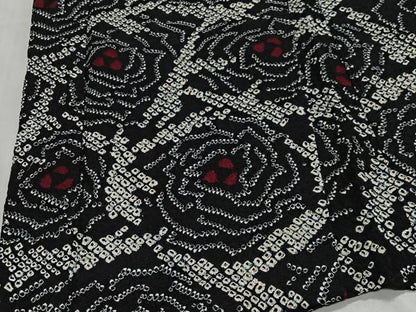 平和屋着物＃羽織 総絞り 花尽くし 黒地 正絹 逸品 CABG3984ua
