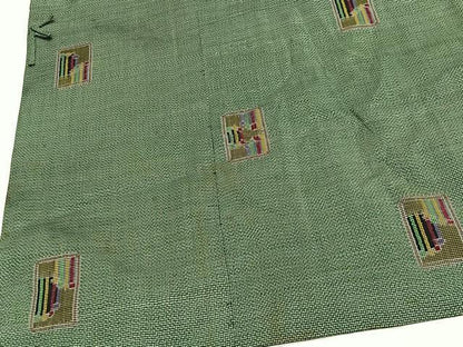 平和屋着物＃道行コート 本場大島紬 7マルキ 幾何学文様 正絹 逸品 CABG3989ua