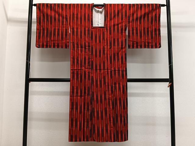 平和屋着物＃道行コート 雨コート 矢羽間道 ロング丈 正絹 逸品 CABG3993ua