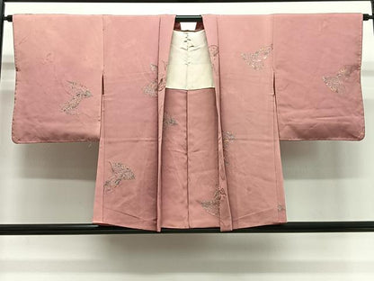 平和屋着物＃羽織　寿光織　枝葉文　金銀糸　正絹　逸品　CABG3996ua