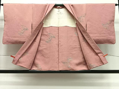 平和屋着物＃羽織　寿光織　枝葉文　金銀糸　正絹　逸品　CABG3996ua