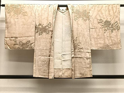平和屋着物＃羽織　寿光織　洋花唐草文　金銀糸　正絹　逸品　CABG3997ua