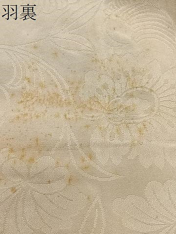 平和屋着物＃羽織　寿光織　洋花唐草文　金銀糸　正絹　逸品　CABG3997ua