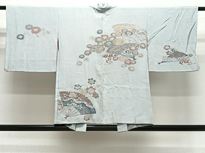 平和屋着物＃羽織　舞扇花文　寿光織　金銀糸　正絹　逸品　CABG3999ua