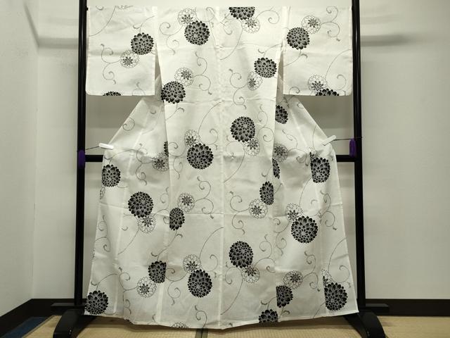 平和屋着物∴夏物　綿紅梅　浴衣　菊唐草文　綿　逸品　CABG4001gh