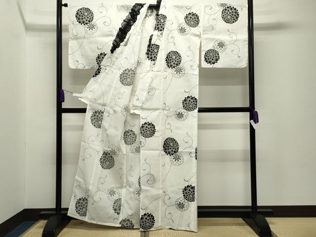 平和屋着物∴夏物　綿紅梅　浴衣　菊唐草文　綿　逸品　CABG4001gh