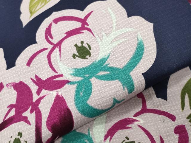 平和屋着物∴夏物 綿紅梅 浴衣 草花文 綿 逸品 CABG4019gh