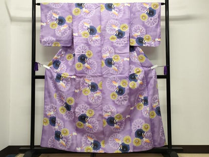 平和屋着物∴夏物 浴衣 跳兎花文 綿 逸品 CABG4029gh