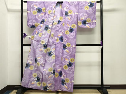 平和屋着物∴夏物 浴衣 跳兎花文 綿 逸品 CABG4029gh