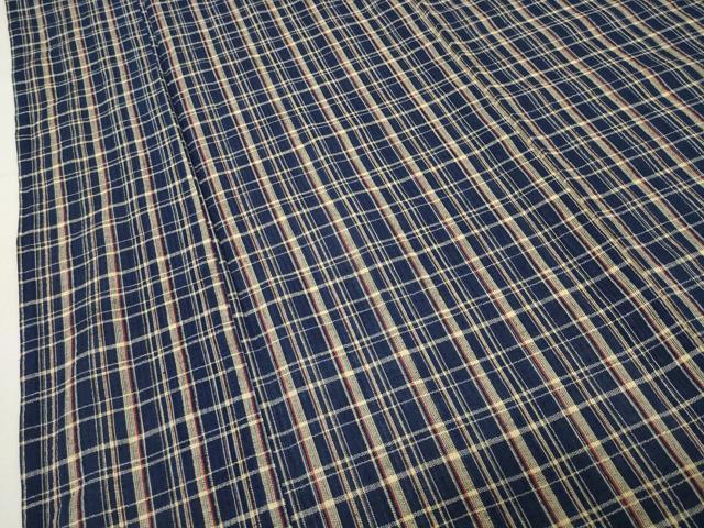 平和屋着物∴夏物 浴衣 しじら織 格子柄 綿 逸品 CABG4031gh