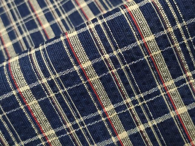 平和屋着物∴夏物 浴衣 しじら織 格子柄 綿 逸品 CABG4031gh