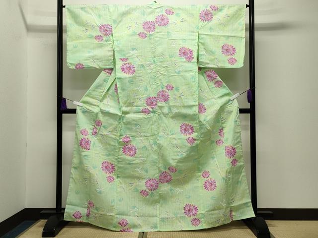 平和屋着物∴夏物 浴衣 トンボ 舞花文 綿 逸品 CABG4043gh