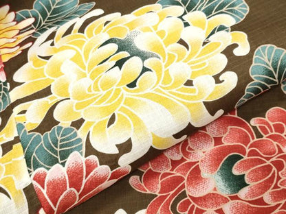 平和屋着物∴夏物 綿紅梅 浴衣 菊花文 綿 逸品 CABG4044gh